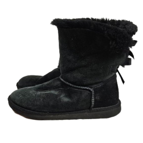 Ugg Bailey Bow II black Boots Sherpa Lined Women's Size 9-9.5? - Picture 1 of 8